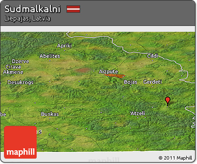 Satellite Panoramic Map of Sudmalkalni
