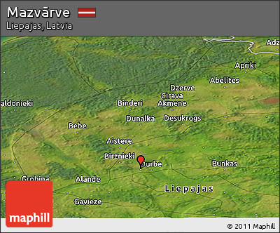 Satellite Panoramic Map of Mazvārve