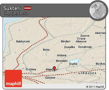 Shaded Relief Panoramic Map of Sukteri