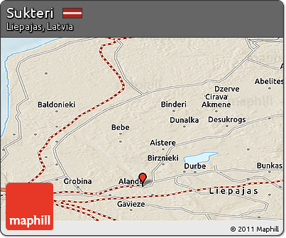 Shaded Relief Panoramic Map of Sukteri