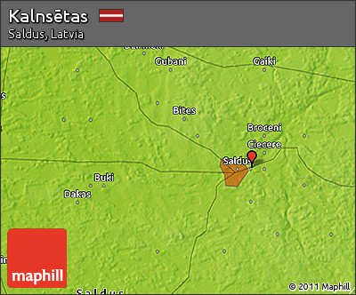 Physical 3D Map of Kalnsētas