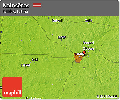 Physical 3D Map of Kalnsētas