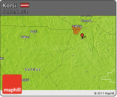 Physical 3D Map of Korši