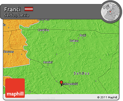 Political 3D Map of Franči