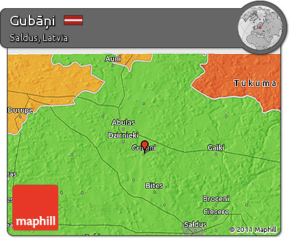 Political 3D Map of Gubāņi