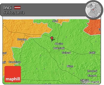 Political 3D Map of Inci