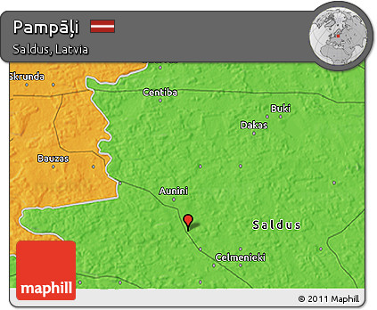 Political 3D Map of Pampāļi