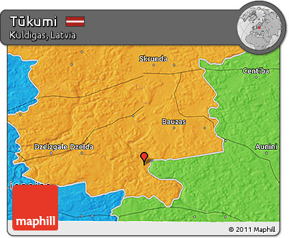 Political 3D Map of Tūkumi