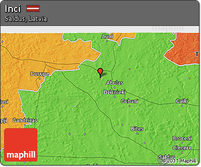 Political 3D Map of Inci