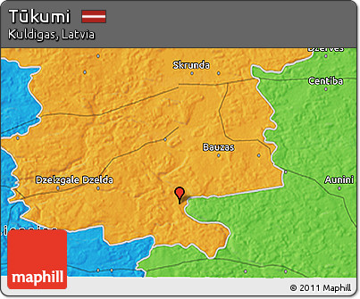 Political 3D Map of Tūkumi