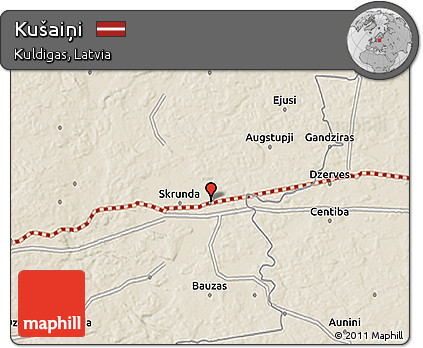 Shaded Relief 3D Map of Kušaiņi