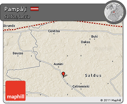 Shaded Relief 3D Map of Pampāļi