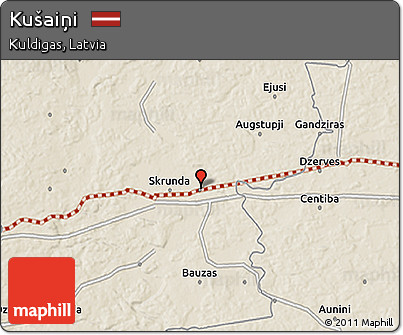 Shaded Relief 3D Map of Kušaiņi