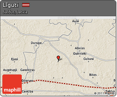 Shaded Relief 3D Map of Līguti
