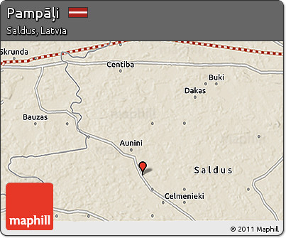 Shaded Relief 3D Map of Pampāļi