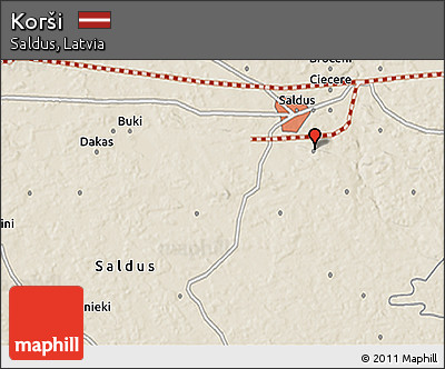 Shaded Relief 3D Map of Korši