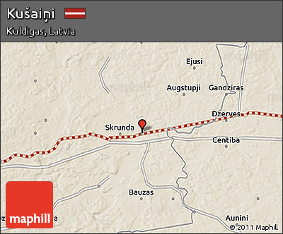 Shaded Relief 3D Map of Kušaiņi