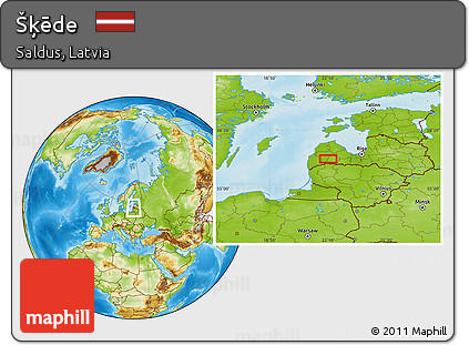 Physical Location Map of Šķēde