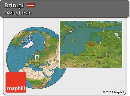 Satellite Location Map of Briniņi