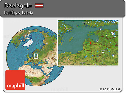 Satellite Location Map of Dzelzgale