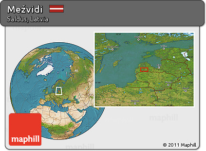 Satellite Location Map of Mežvidi