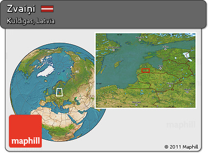 Satellite Location Map of Zvaiņi