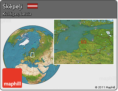Satellite Location Map of Škēpeļi