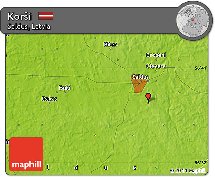 Physical Map of Korši