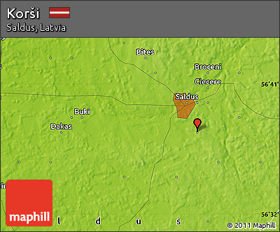Physical Map of Korši