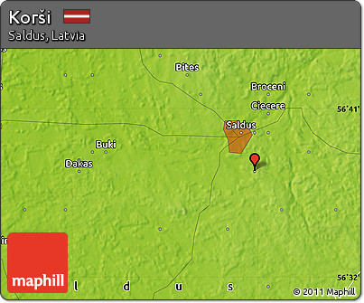 Physical Map of Korši