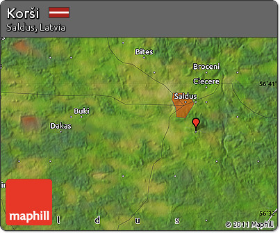 Satellite Map of Korši