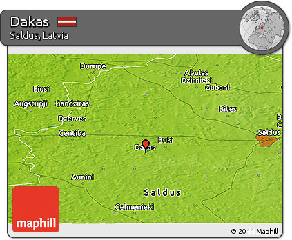 Physical Panoramic Map of Dakas