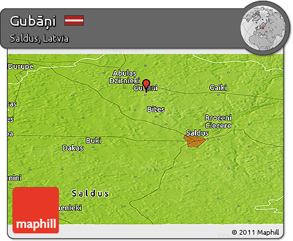 Physical Panoramic Map of Gubāņi