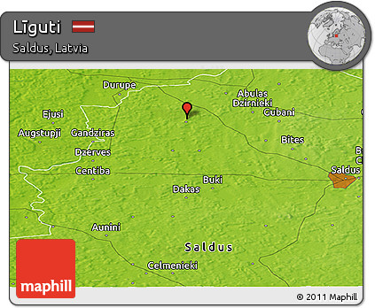 Physical Panoramic Map of Līguti