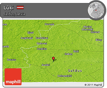 Physical Panoramic Map of Lūķi