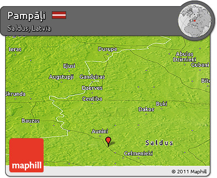 Physical Panoramic Map of Pampāļi