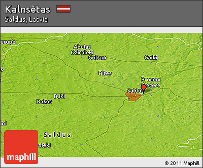 Physical Panoramic Map of Kalnsētas