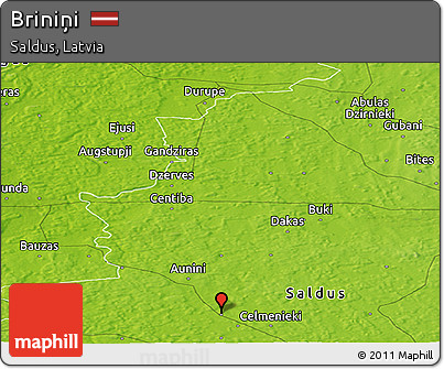 Physical Panoramic Map of Briniņi