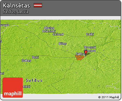 Physical Panoramic Map of Kalnsētas