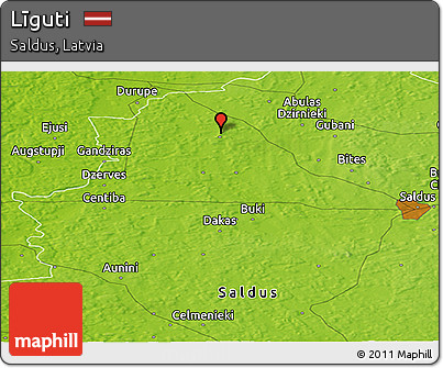 Physical Panoramic Map of Līguti