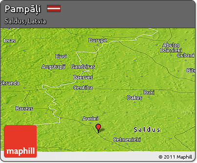 Physical Panoramic Map of Pampāļi