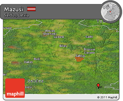 Satellite Panoramic Map of Mazuši