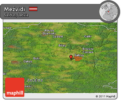 Satellite Panoramic Map of Mežvidi