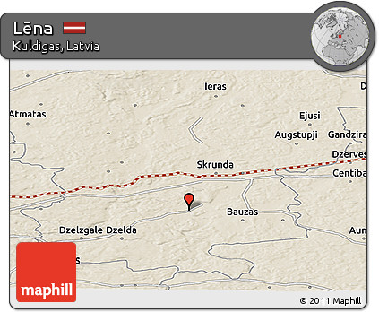 Shaded Relief Panoramic Map of Lēna