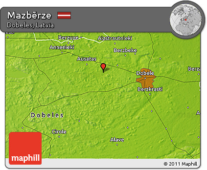 Physical 3D Map of Mazbērze