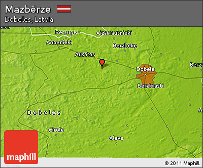 Physical 3D Map of Mazbērze
