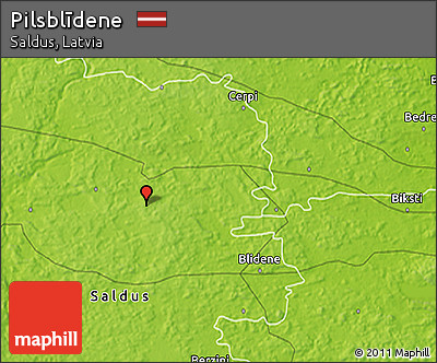 Physical 3D Map of Pilsblīdene