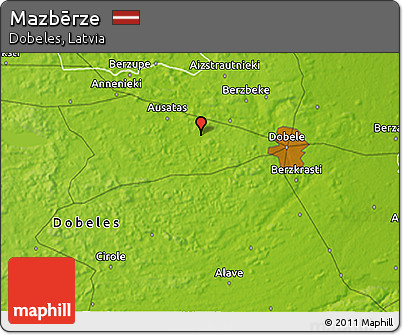 Physical 3D Map of Mazbērze