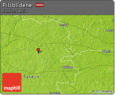 Physical 3D Map of Pilsblīdene