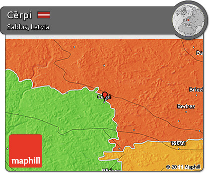 Political 3D Map of Cērpi
